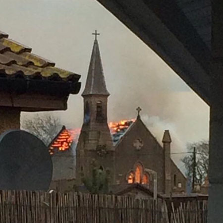 West Church destroyed by fire